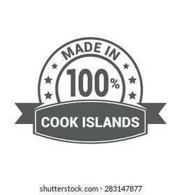 Made in 100% Cook Islands - Round gray rubber stamp design isolated on white background. vector illustration vintage texture. Vector illustration