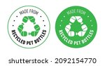 Made with 100% recycled materials vector icon logo badge