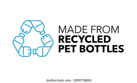 Made with 100% recycled materials vector icon logo badge