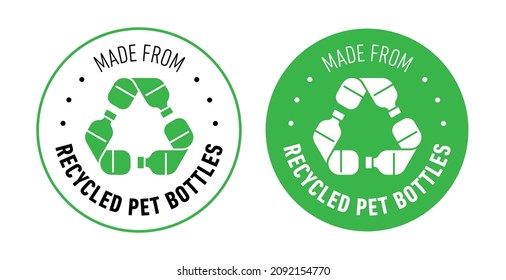 Made with 100% recycled materials vector icon logo badge