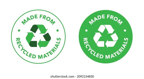 Made with 100% recycled materials vector icon logo badge - Shutterstock ID 2092154830