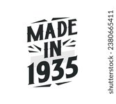Made in 1935. Birthday Gift T-Shirt Design for who Born in 1935.