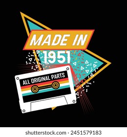 Made in 1951 All orignal Parts aged to perfection quality, Birthday Gift Idea. shirts,birthday words on t-shirt,birthday t-shirt ideas for him,funny birthday shirts