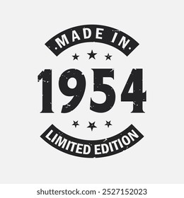 Made in 1954 Limited Edition. Vintage 1954 birthday T-shirt