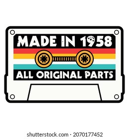 Made In 1958 All Original Parts Cassette Tape