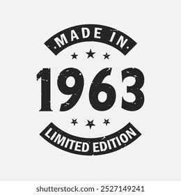 Hecho en 1963 Edición Limitada. Antiguas 1963 camiseta de cumpleaños