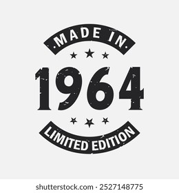 Feito em 1964 Edição Limitada. Camiseta Vintage 1964 aniversário