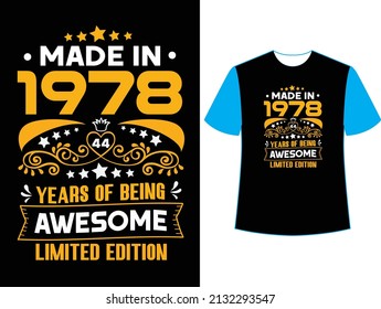 Hecho en 1978 44 años de ser impresionante diseño de camisetas de edición limitada.