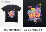 "Made in 1982" Retro vintage 80s - Vintage retro . Vintage retro birthday. Retro vintage color shirt T-shirt mock up vector. Eps 10 vector