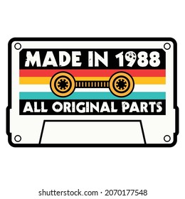 Made In 1988 All Original Parts Cassette Tape