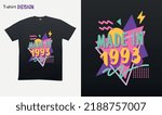 "Made in 1993" Retro vintage 90s - Vintage retro . Vintage retro birthday. Retro vintage color shirt T-shirt mock up vector. Eps 10 vector