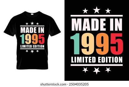 Hergestellt in 1995 limitierte Auflage Retro Vintage Geburtstag Graphic T-Shirt Design