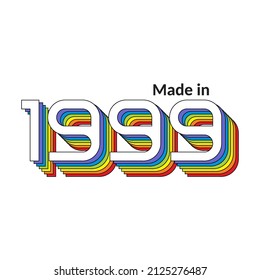 made in 1999 retro text logo typography vector