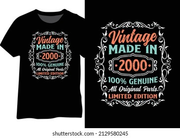 Made in 2000 100% genuine, original parts and limited edition style for T-shirts, posters, stickers, and mugs. Vintage 2000 typography design.