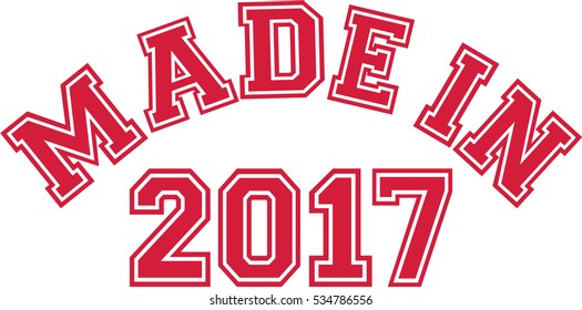 Made in 2017 college font
