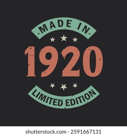 Made in 2020 Limited Edition. Vintage 2020 birthday T-shirt