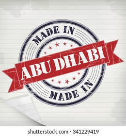 Made in "Abu Dhabi" vector rubber stamp on grunge paper