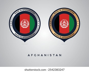 Made in Afghanistan. labels, stickers, pointer, badge and symbol of Afghanistan flag icon. Collection vector illustration