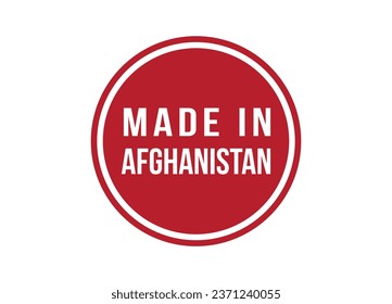 Made in Afghanistan red vector banner illustration isolated on white background