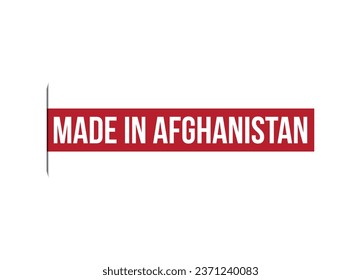 Made in Afghanistan red vector banner illustration isolated on white background