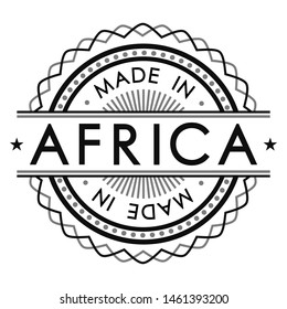 Made In Africa Stamp. Logo Icon Symbol Design. Security Seal Style.
