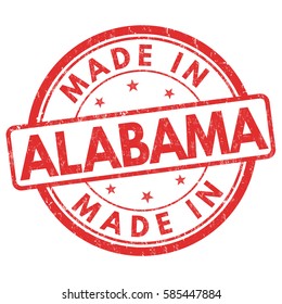 Made in Alabama grunge rubber stamp on white background, vector illustration