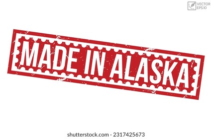 Made in Alaska grunge Red Rubber Stamp vector design.