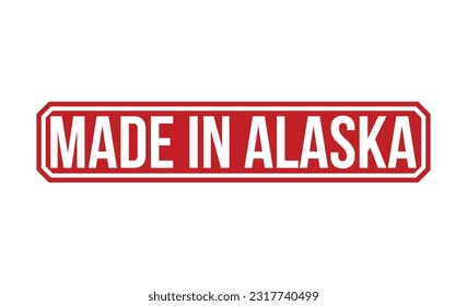 Made in Alaska Red Rubber Stamp vector design.