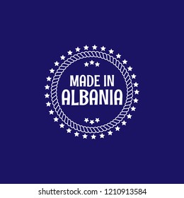 made in albania badge. vintage stamp.package label. vector illustration