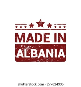 Made in Albania. Round red grunge rubber stamp design isolated on white background. vector illustration vintage texture.