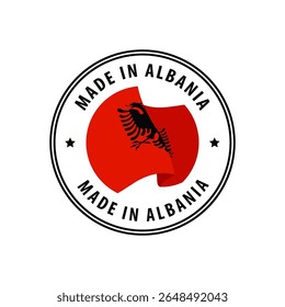 Made in Albania stamp, sticker. Vector illustration.