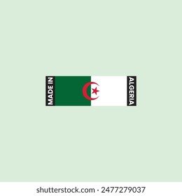 Made in Algeria, Algerien Flagge Symbol Logo Vektorgrafik Vorlage Stock Vektorgrafik Bild Art.