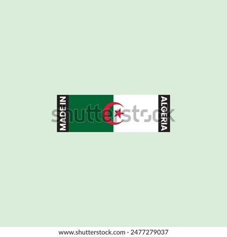 Made in Algeria, Algeria flag icon logo vector template Stock Vector Image  Art.