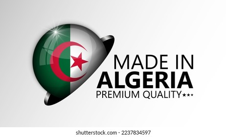 Made in Algeria graphic and label. Element of impact for the use you want to make of it.