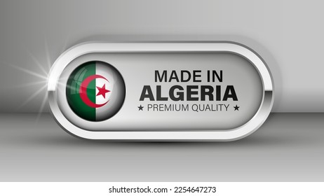 Made in Algeria graphic and label. Element of impact for the use you want to make of it.