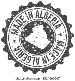 Made In Algeria. Map Travel Stamp. Icon Country Design. National Export Seal.