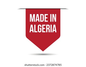 Made in Algeria red vector banner illustration isolated on white background
