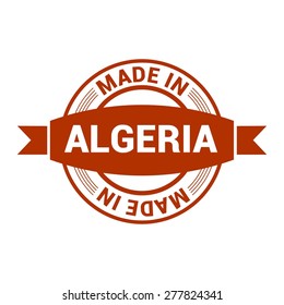 Made in Algeria. Round red rubber stamp design isolated on white background. vector illustration vintage texture.