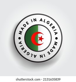 Made in Algeria text emblem badge, concept background