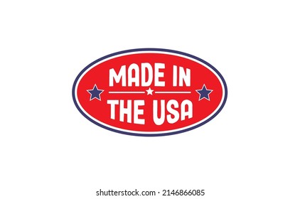 Made in America badge. United States patriotic symbol. American label. USA emblem.