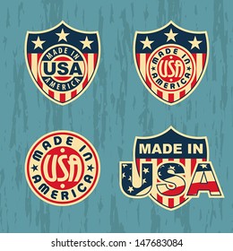 Made in America - set of badges and labels. EPS 8, CMYK