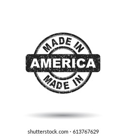 Made in America stamp. Vector illustration on white background