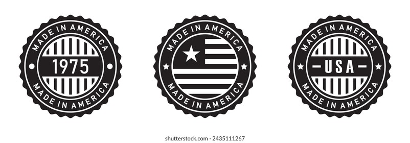 Made in America, Made in USA icon, vector illustration