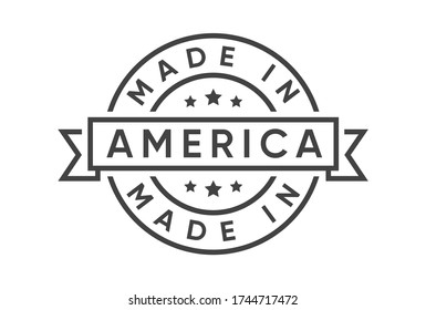 Made in America , usa ,  Stamp icon design 