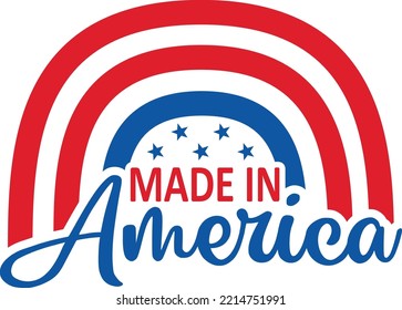 Made in America Vector file, 4th of July svg design