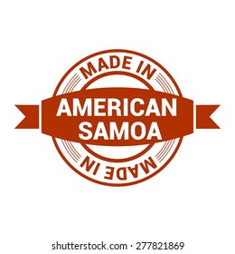 made in American Samoa. Round red rubber stamp design isolated on white background. vector illustration vintage texture.