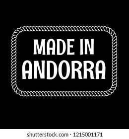 made in Andorra emblem, label, badge. vintage stamp.package label. vector illustration