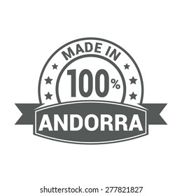made in Andorra. Round gray rubber stamp design isolated on white background. vector illustration vintage texture.
