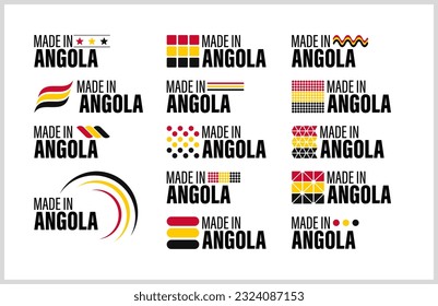 Made in Angola graphic and label set. Element of impact for the use you want to make of it.