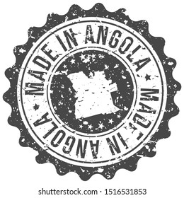 Made In Angola. Map Travel Stamp. Icon Country Design. National Export Seal.